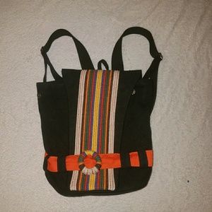 Boho style backpack purse